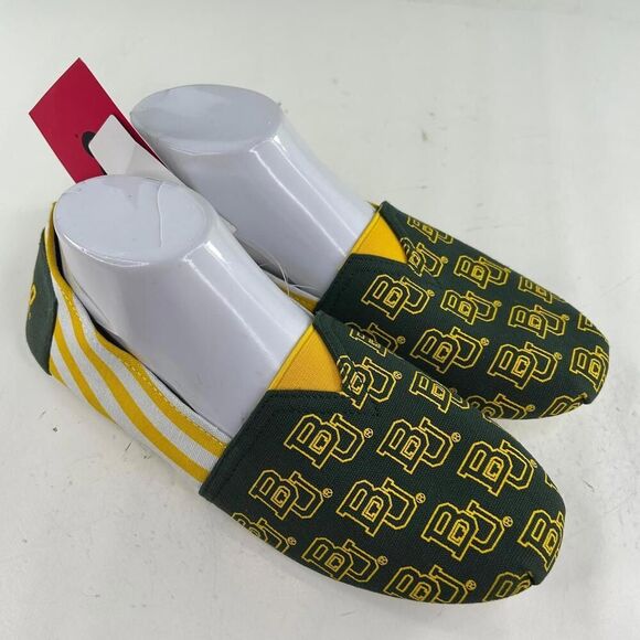 Baylor Bears Womens Stripe Canvas Shoe Size L Slippers - Picture 3 of 10